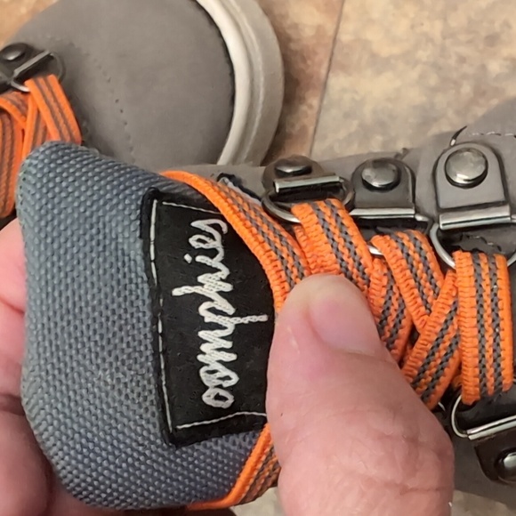 Oomphies Toddler Sneakers - Gray with Orange Laces Size 6c - Picture 2 of 6
